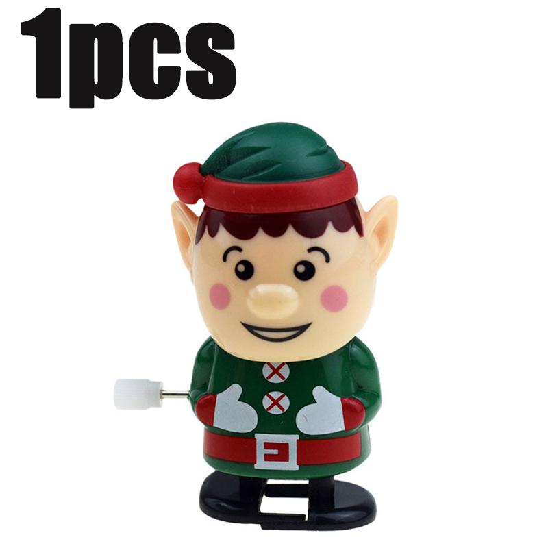 Christmas Mini Wind-up Jumping Toy Festive Wind-Up Figurines Playthings Favors Santa Claus Snowman Home Decor Party Gift