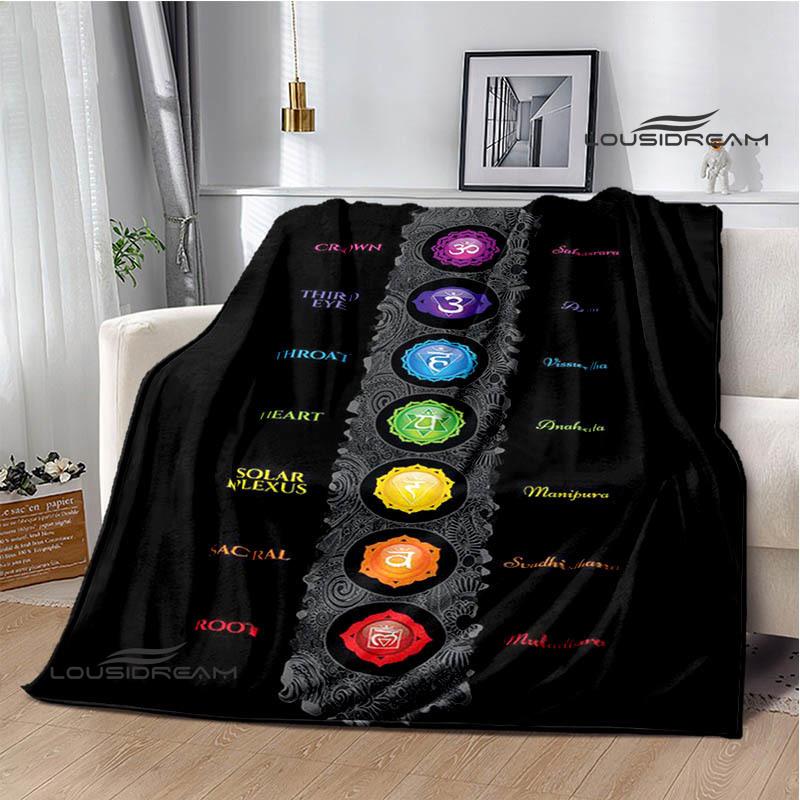 3D Chakra Printed Blankets Warm Flannel Blankets Soft and Comfortable Blanket Bed Linings Blankets for Beds Birthday Gift