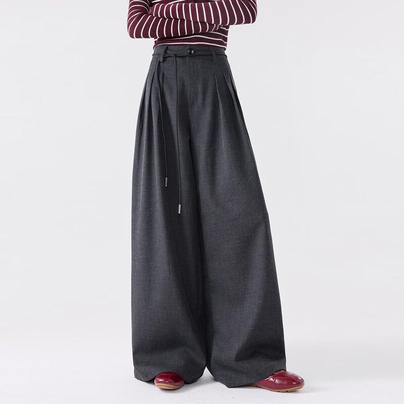 FivePlus Women's Loose Draped Wide-Leg Cropped Pants