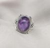 Amethyst Ring: Handmade 925 Sterling Silver Boho Statement Jewelry