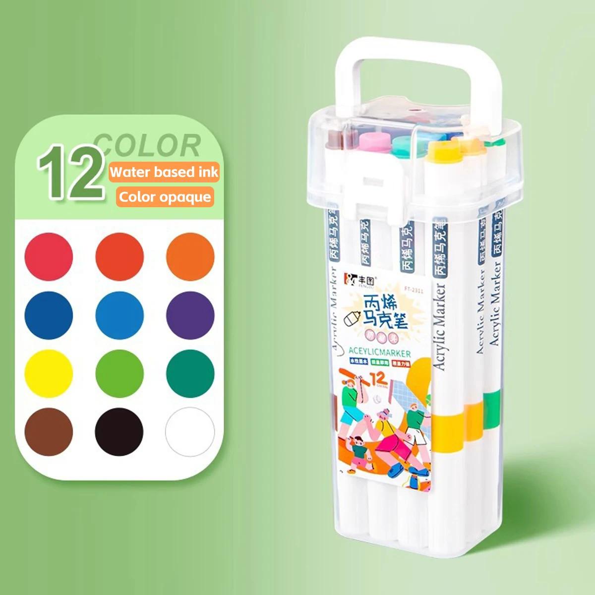 

36/48/60 Цветов Маркер Водонепроницаемый Односторонний Акриловый Маркер Искусство Живопись Граффити Акварельный Маркер Корейские Канцелярские Принадлежности