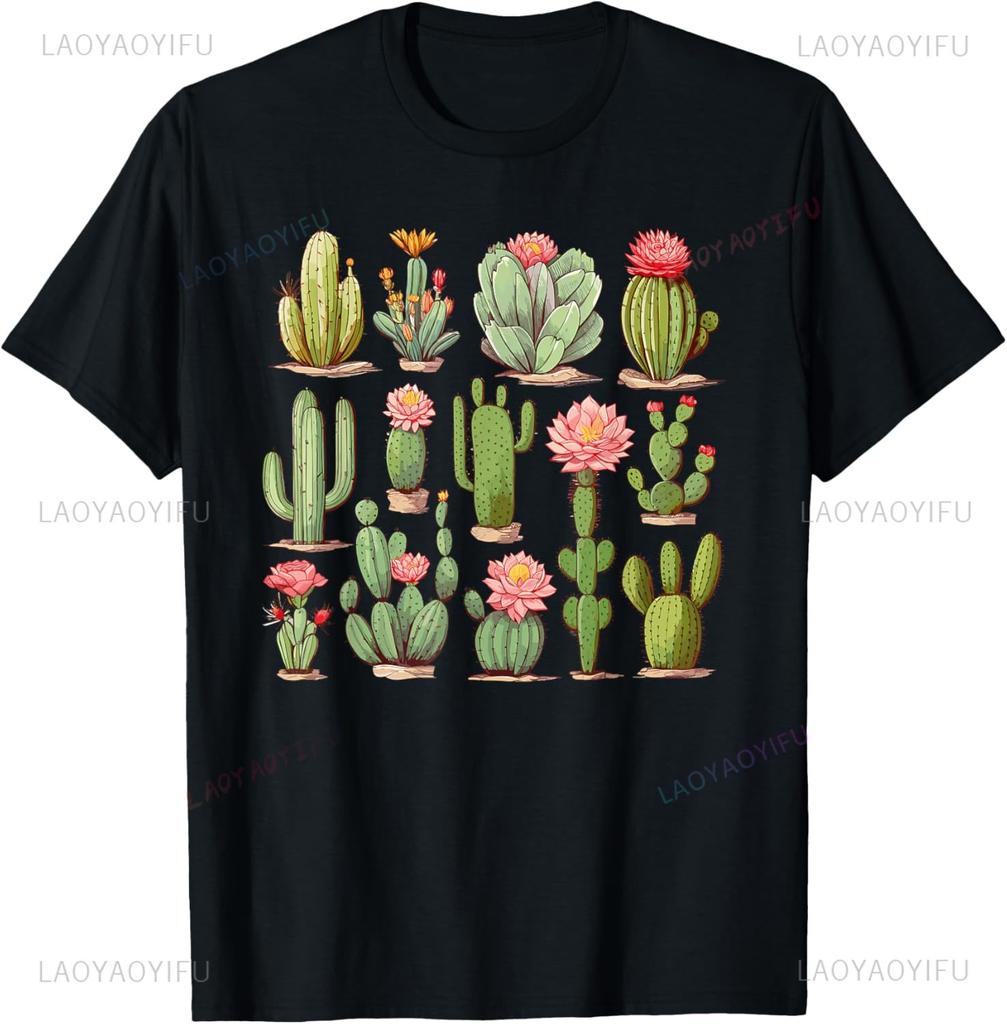 Cactus Lover Gardener Serape Cactus for Men Women T-Shirt Print Original Design Gifts T Shirts Y2k Short Sleeve Ropa Hombre