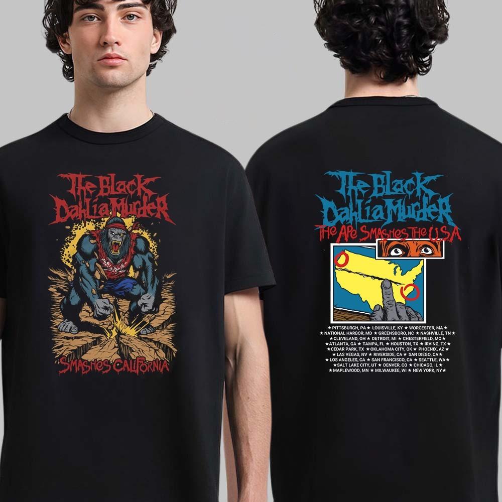 

The Black Dahlia Murder The Ape Smashes The USA Cities Tour Schedule T-Shirt 2XL