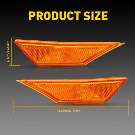 2X For 2016- HONDA Front CIVIC Fender Side Marker Light RH LH W/ LED Bulbs