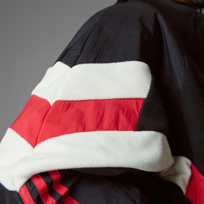 adidas Originales Sudadera Polar Fleece Manchester United Cómoda Suave Insignia Media Cremallera Hombre Sudadera Negro IS6528