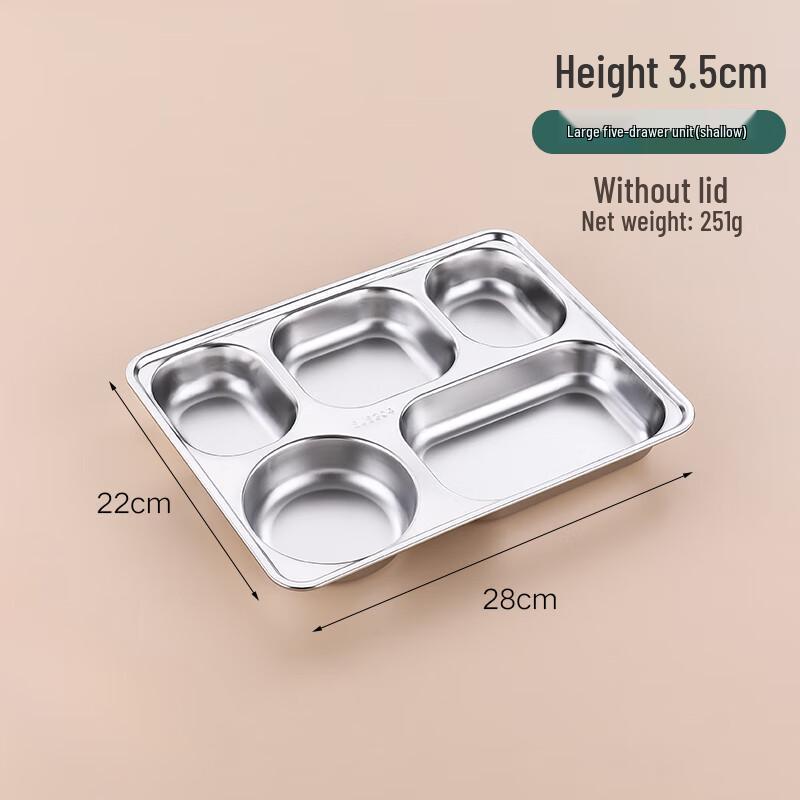 Adult Stainless Steel Divided Lunch Tray