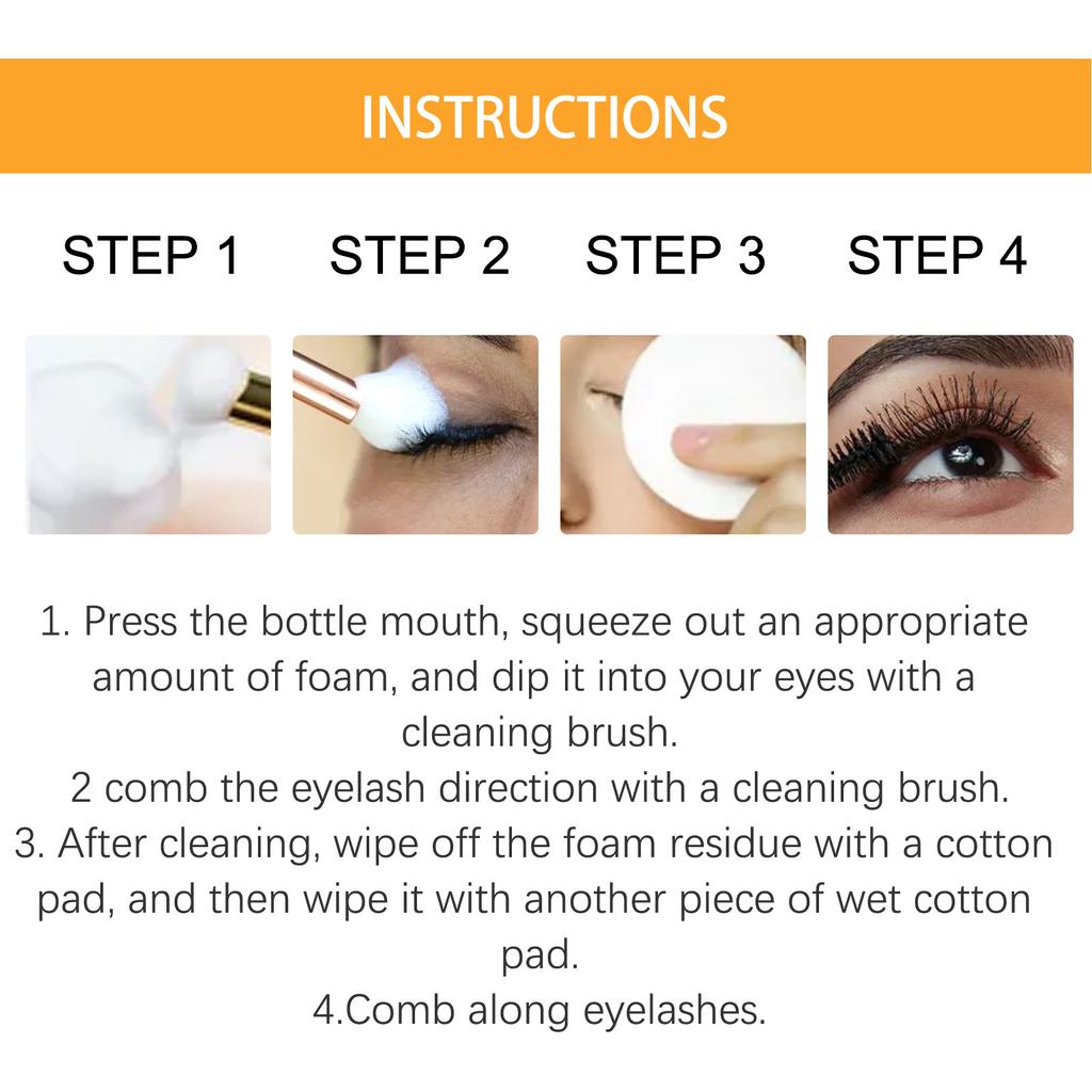 EELHOE High Quality 60ml VC Eyelash Shampoo Gentle Cleansing Eyelashes/Grafting Extension Eyelashes Mousse Foam Pro Eyelash Cleaner