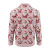 Men's Christmas Cotton Pullover Long Sleeve Outdoor Shirt Vintage Corduroy Button Stand Collar Shirt Casual Sweatshirt Christmas Print Top
