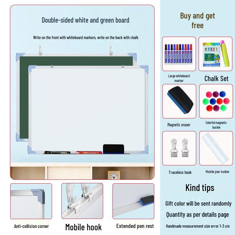 Double-Sided Magnetic Whiteboard/Blackboard for Kids – Compact, Erasable, and Perfect for Home Teaching and Doodling.