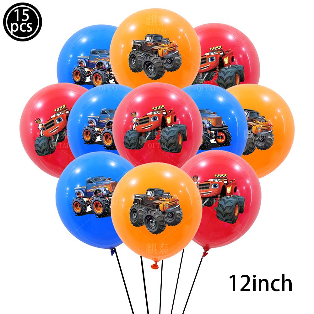 Monster Truck Party Decoration Disposable Tableware Plate Cup Napkins Truck Off road Vehicle Balloon Boy Birthday Party Supplies