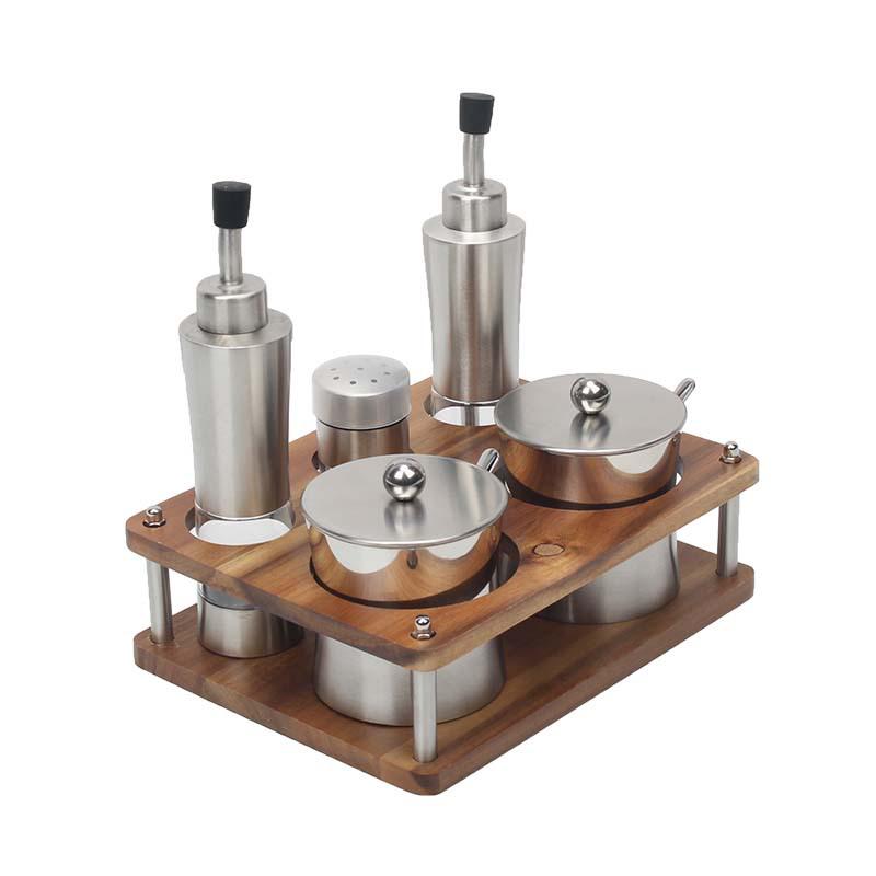 304 Stainless Steel Spice Set: Seasoning Jar, Oil Pot & Salt Shaker with Lid for Home & Restaurant.