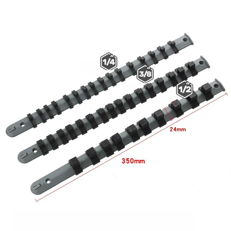 

3 шт. Органайзер для розеток, Пластиковый держатель для розеток, Держатель для розеток 1/4 3/8 1/2 , Клипсы для розеток, Органайзер для ключей, Всего 44 шт. серый