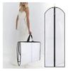60x180cm Wedding Evening Dress Garment Bags Non-Woven Clothes Cover with Folding Protector Breathable Pocket Handle