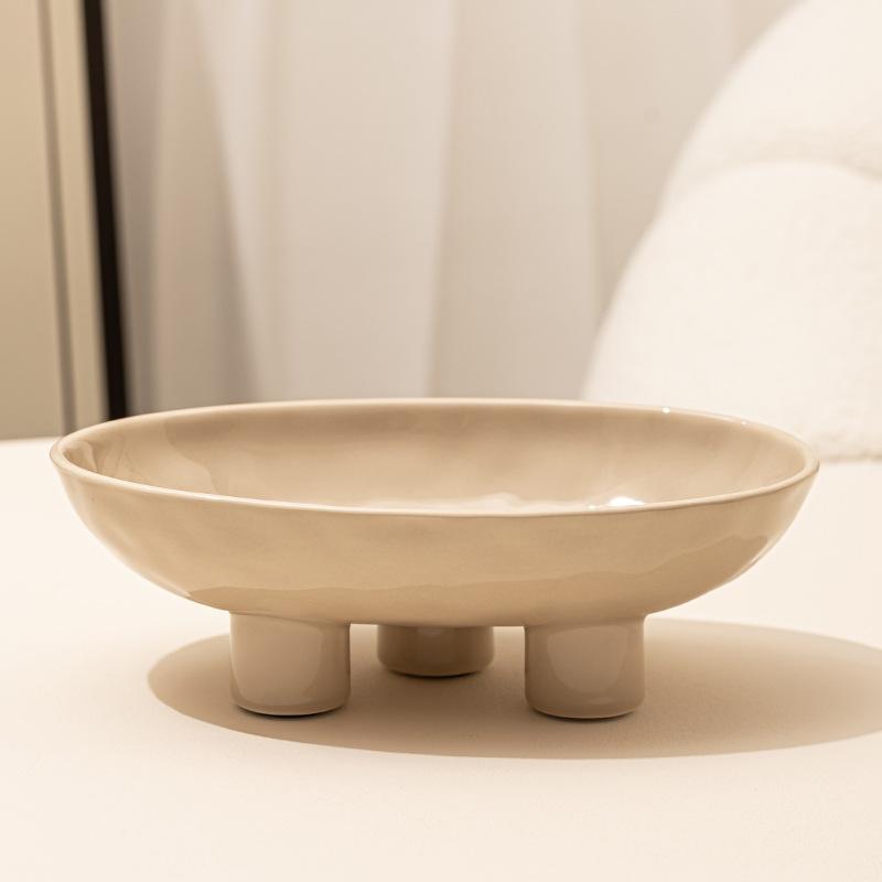 

Керамическая фруктовая тарелка для свадебной вечеринки, поднос для закусок и конфет, тарелка для десерта, легкая, роскошная, для украшения дома, художественная, высокая фруктовая тарелка