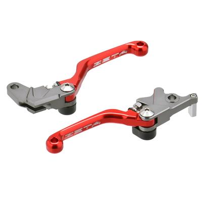 Set manete pivotante ZETA RACING DR250R CP 3 degete Roșu F5091 Model Dirt Freak DIRTFREAK DRZ400S, DRZ400SM, (Număr vechi ZE44-7013)