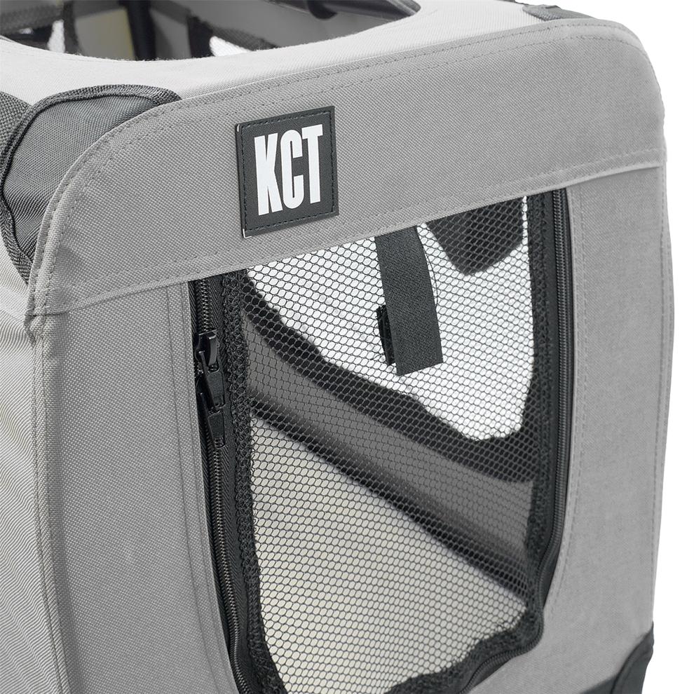 KCT Medium Grey Fabric Pet Carrier Travel Transport Bag for Cats and Dogs