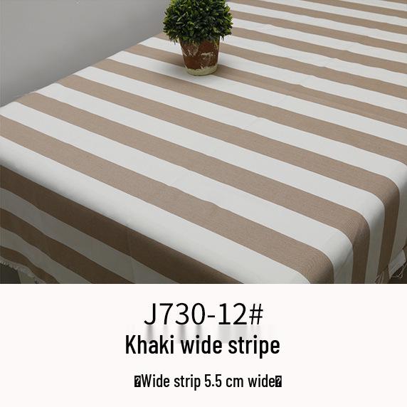 Plaid Cotton Linen Tablecloth and Cushion Fabric Set