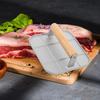 Heavy Duty Burger Patty Maker Press with Wood Handle for Kitchen
