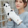 Cute Rabbit Fur Knit Mittens Plush fingerless Gloves Flip Half Finger Driving Glove Winter Soft Warm Thick Gloves for Women Girl