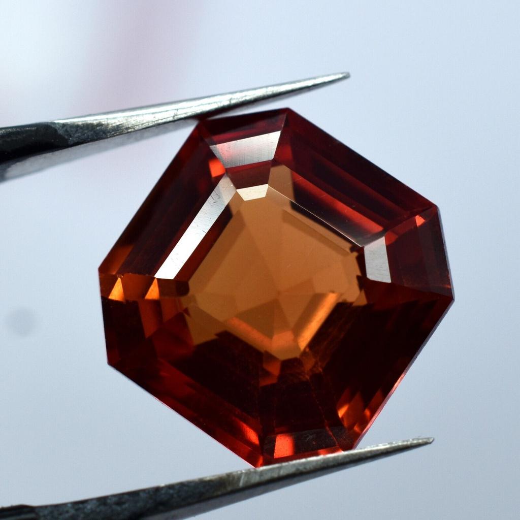 Natural Orange Sapphire Loose Gemstone Ceylon Square Cut 8.51 ct Real September Birthday Birthstone