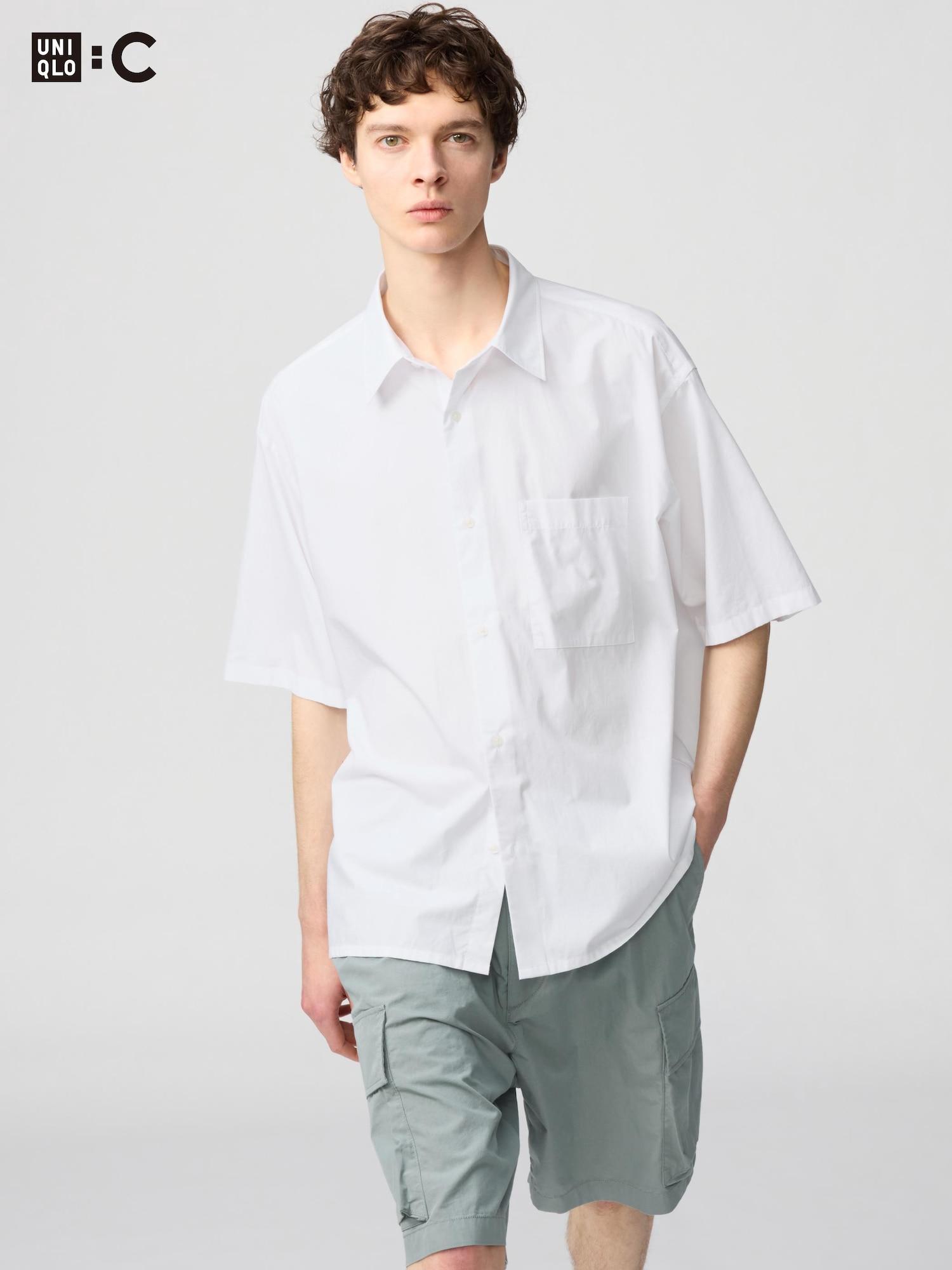 

Рубашка Uniqlo Broadcloth Oversize с коротким рукавом 00 WHITE/UNISEX 3XL
