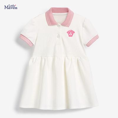Kurzarmkleid aus Baumwolle für Mädchen, europäischer und amerikanischer Sommer, neuer Kinderrock