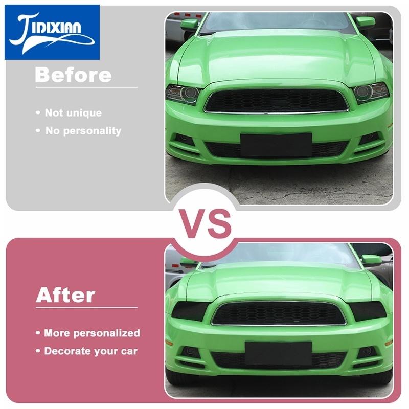 

JIDIXIAN дымчато-черный автомобильный передний фарный светильник, декоративный чехол для Ford Mustang 2010 2011 2012 2013 2014, аксессуары