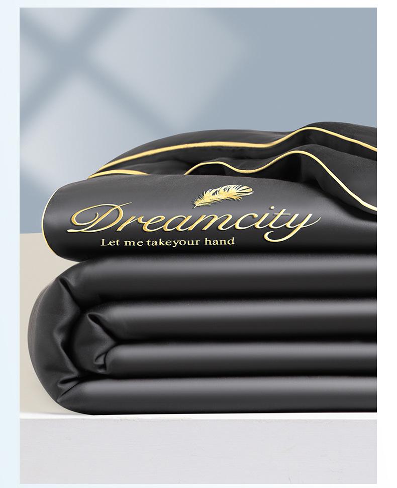 Class A Ice Silk Cooling Summer Quilt 4-Piece Set: Lightweight Embroidered Air Conditioning Quilt