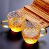 Glass Tea Cups Small Cups Home Glass Tea Set Coffee Cup Set Tea Water Cup Saucer Steak Juice Bucket Table Decor Teacup
