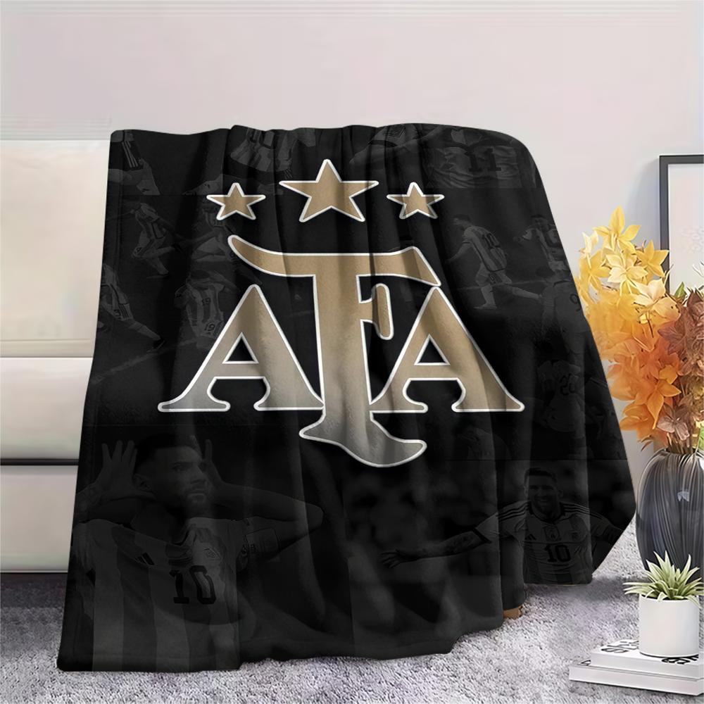 1PC Argentina national FC Print Flannel Blanket, High quality Comfortable for All Seasons, Home Decor, Warmth and Comfort, Perfect for Christmas Gifts