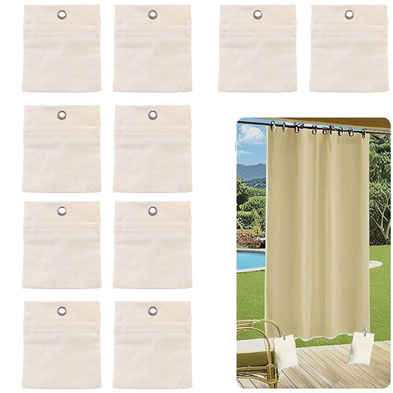 10 Pack Outdoor Curtain Weights 15Oz Outdoor Curtain Sandbag Weighted Bags Drapery Weights Bottom Patio Curtain Weights Bags