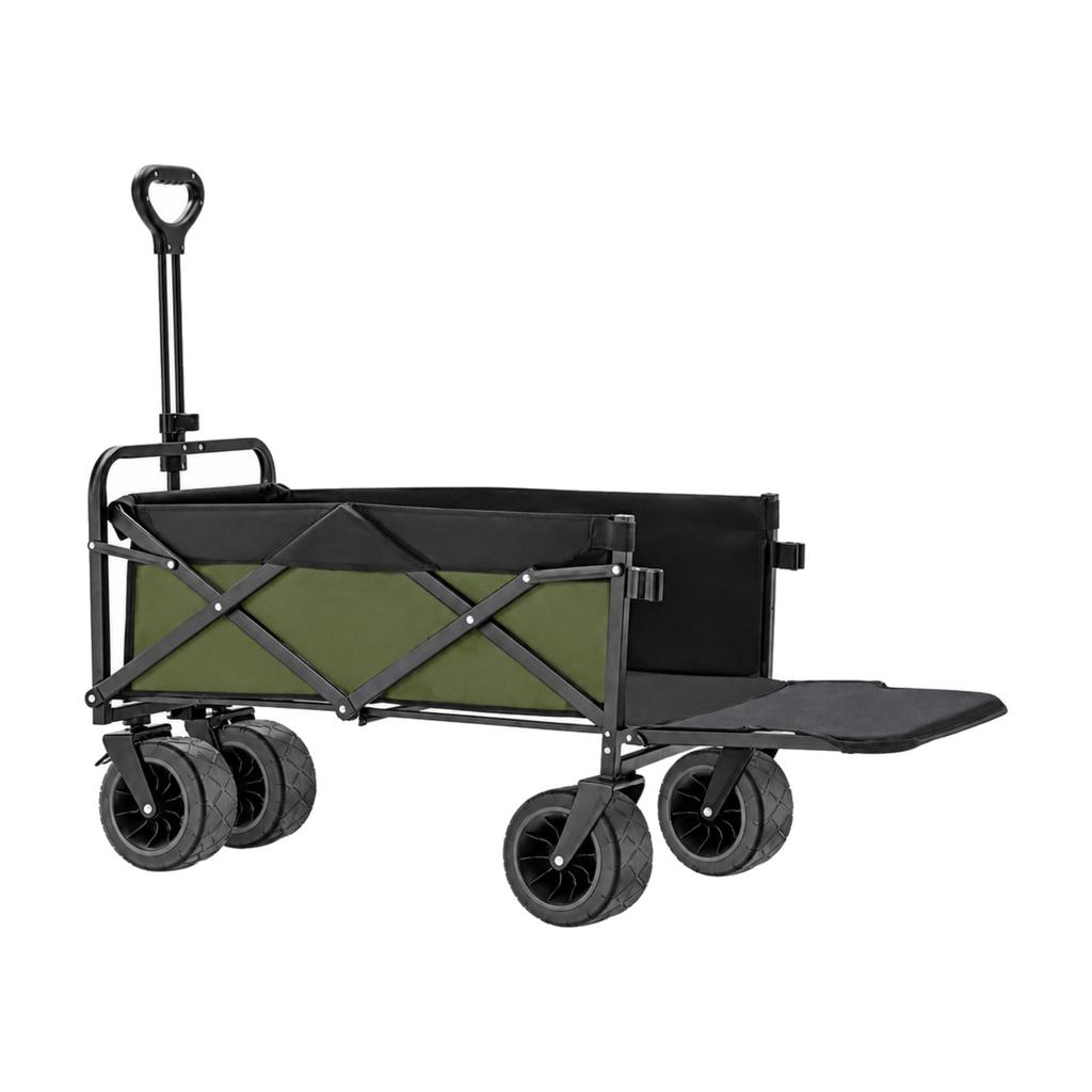 Foldable Outdoor Utility Wagon HeavyDuty with Steel Frame Portable for Picnics,