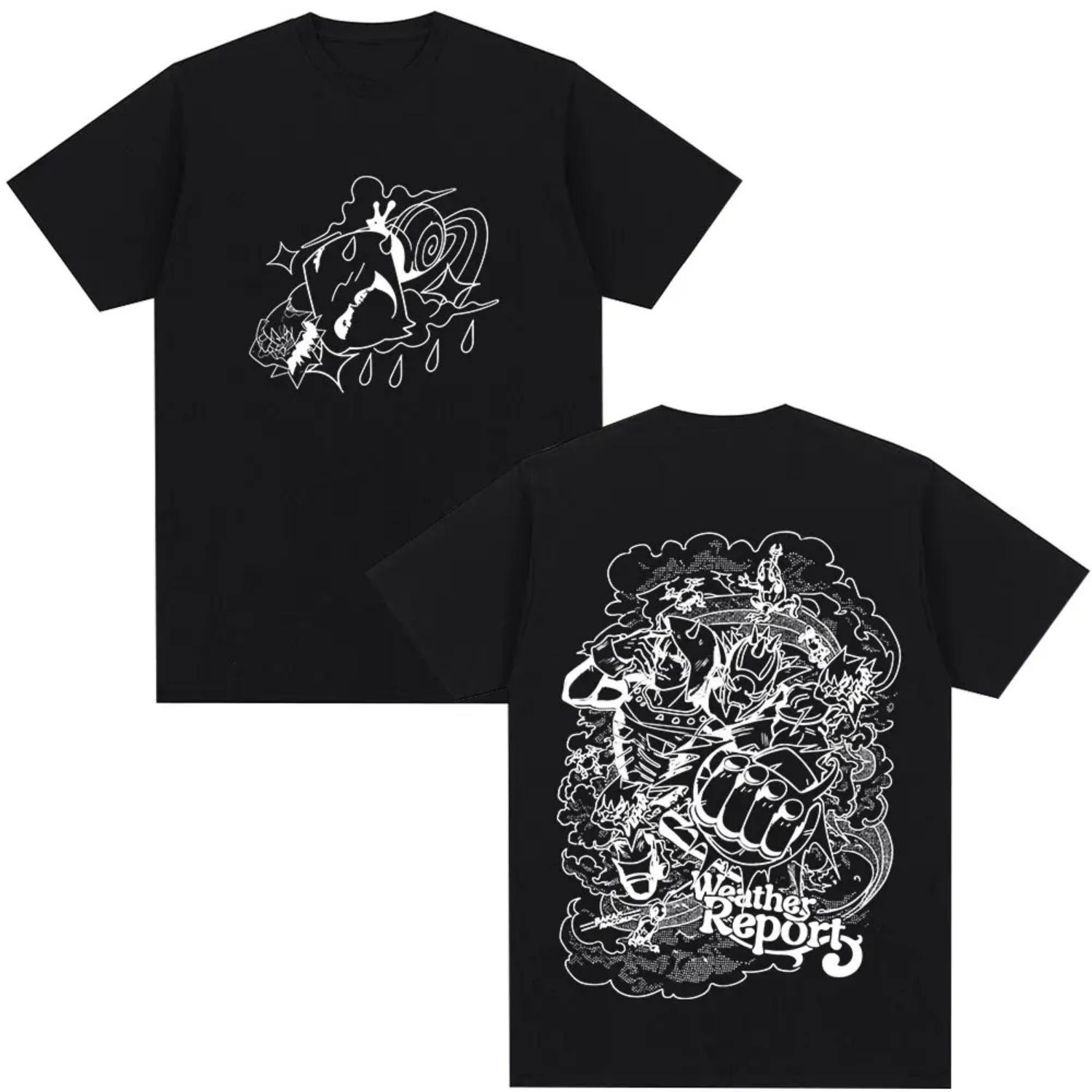 

Anime Jojo Bizarre Adventure Weather Report T Shirts Men s Women Casual Cotton Short Sleeves Oversized New T-shirts Streetwear S разноцветный