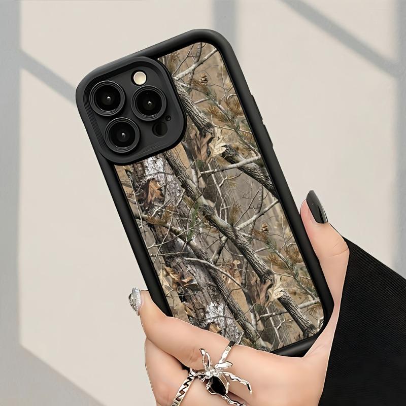 Trendy forest camouflage design phone case suitable for iPhone 17 16 15 14 13 12 11 Pro/Max/Plus anti drop and shockproof