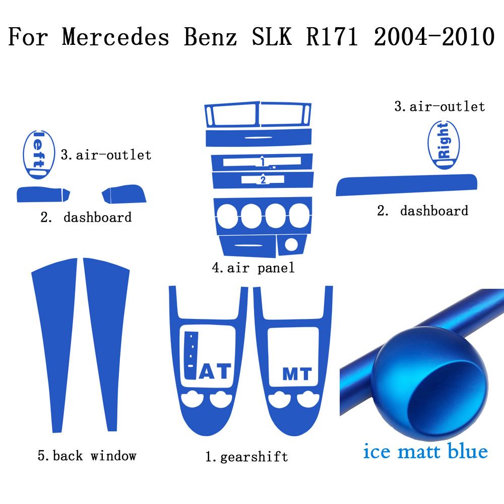 For Benz SLK R171 2004-2010 Interior Central Control Panel Door Handle 5D Carbon Fiber Stickers Decals Car Styling Accessorie