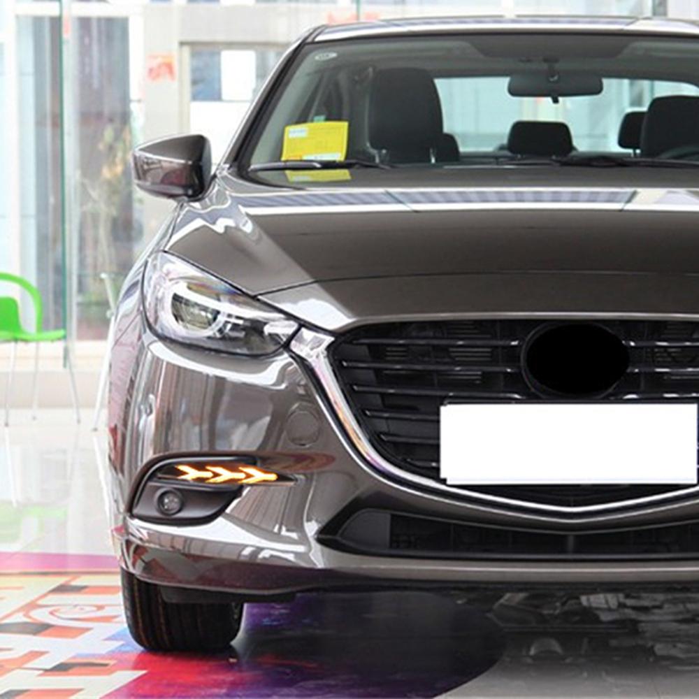 For Mazda 3 Axela 2017-2018 LED DRL Daytime Running Fog Lights With Turn Signal For Mazda 3 Axela 2017-2018 LED DRL Daytime Running Fog Lights With Turn Signal