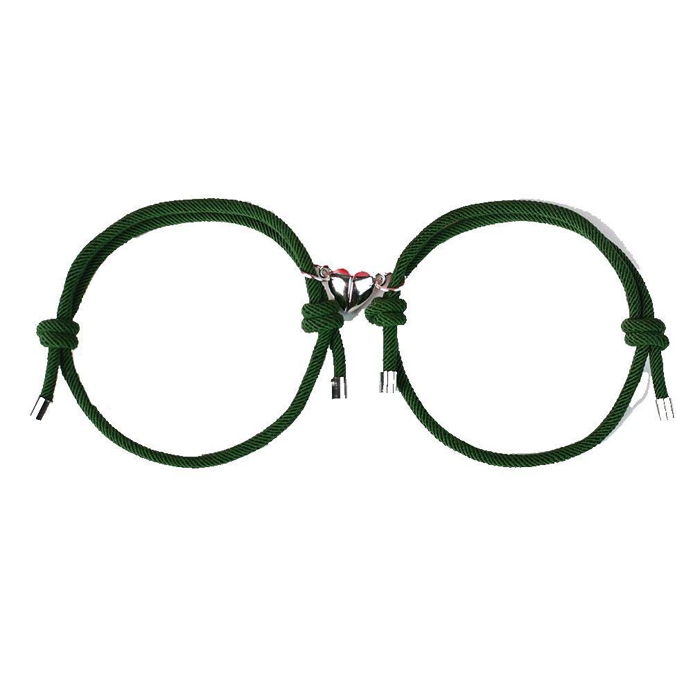 Love Couple Bracelet Handmade Fortune Bracelet Retro Magnetic Heart Bracelet  Couple