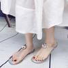 Fashion Lager Size Women Sandal Summer Explosion Diamond Woman Sandals Female Crystal Slippers Jelly Flat with Fashion Beach Shoes