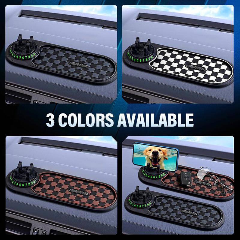 Multifunction Car Anti-Slip Mat Phone Holder For Phones Sunglasses Keys Gadgets With Temporary Parking Number Dashboard Mat