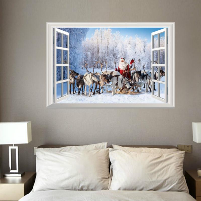 Christmas Window 3D Wall Stickers Personality Home Christmas Decoration Stereo Wall Stickers