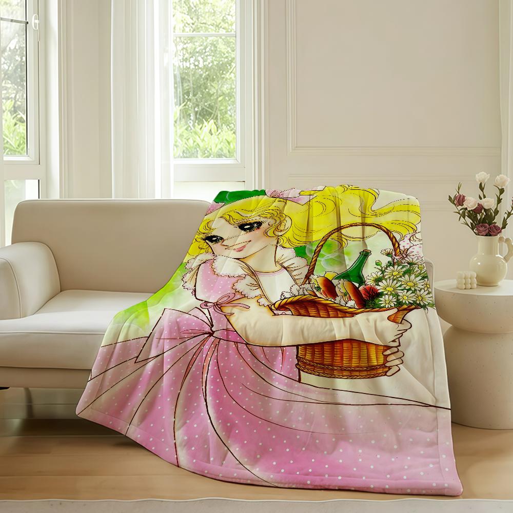 Lovie anime C Candy C Candy Blanket For Sofa Office Bed Plane Travel Sleep Read Relax Camping Soft And Warm