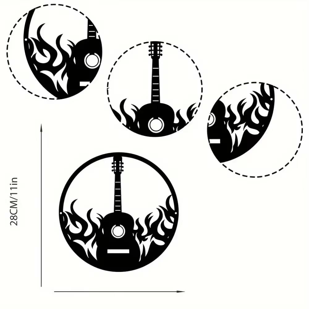 1 Stück Gitarren-Wandkunst, Gitarren-Metallschild, Geschenk für Gitarristen/Band, Raumdeko Musikinstrument-Schild, Moderne Wanddeko