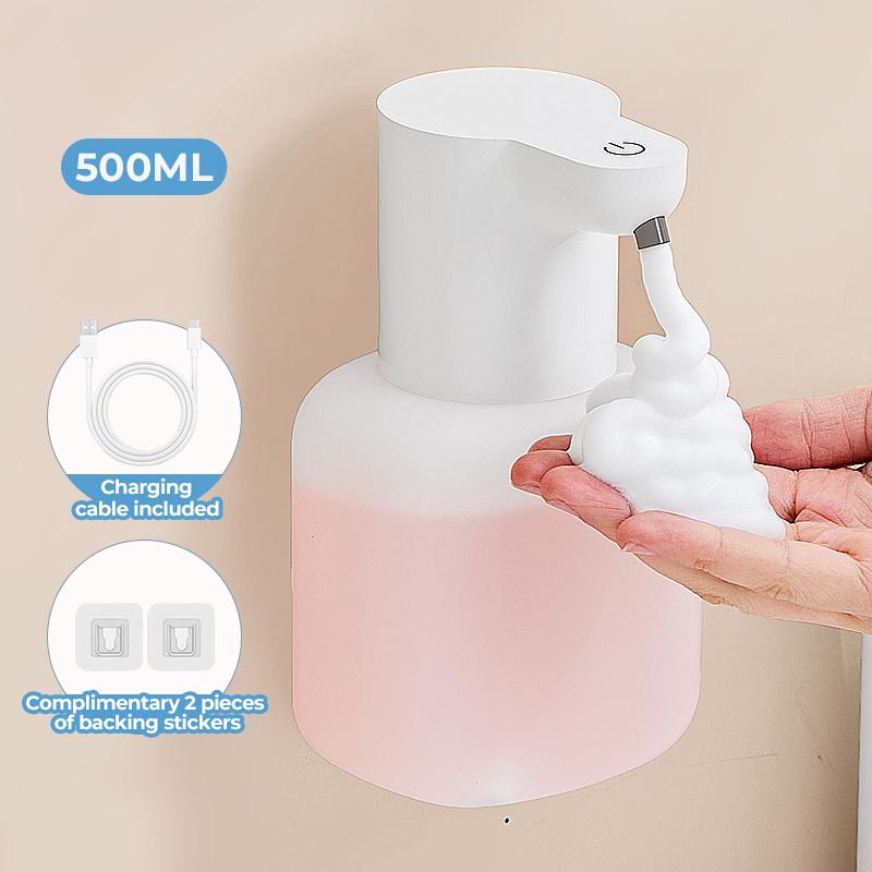 New Wall Mounted Automatic Soap Dispenser Foam Smart Hand Washing Machine 500ml Liquid Rechargeable Bathroom Induction Sensor