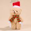 Soft Christmas Bear Doll Bear Scarf Flower Christmas Bear Plush Pendant  Couple