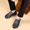 Fashion Handmade Business Office Shoes Fashion Genuine Leather Flat Designer Shoes Men Platform Antiskid Walking Shoes Outdoor Loafers