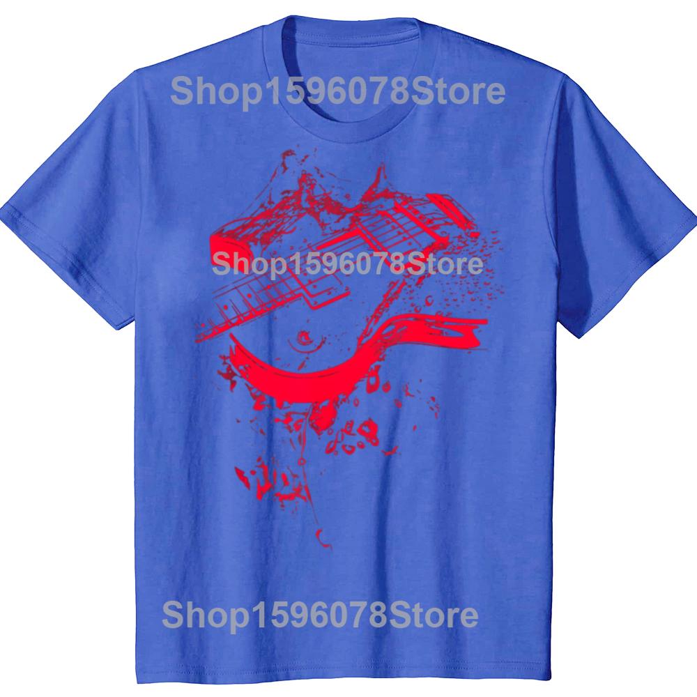 Funny Guitar Cool Rock Music Musicians T Shirts Men Women Cotton Humor Streetwear Tee Shirt Short Sleeve Unisex Loose Clothing