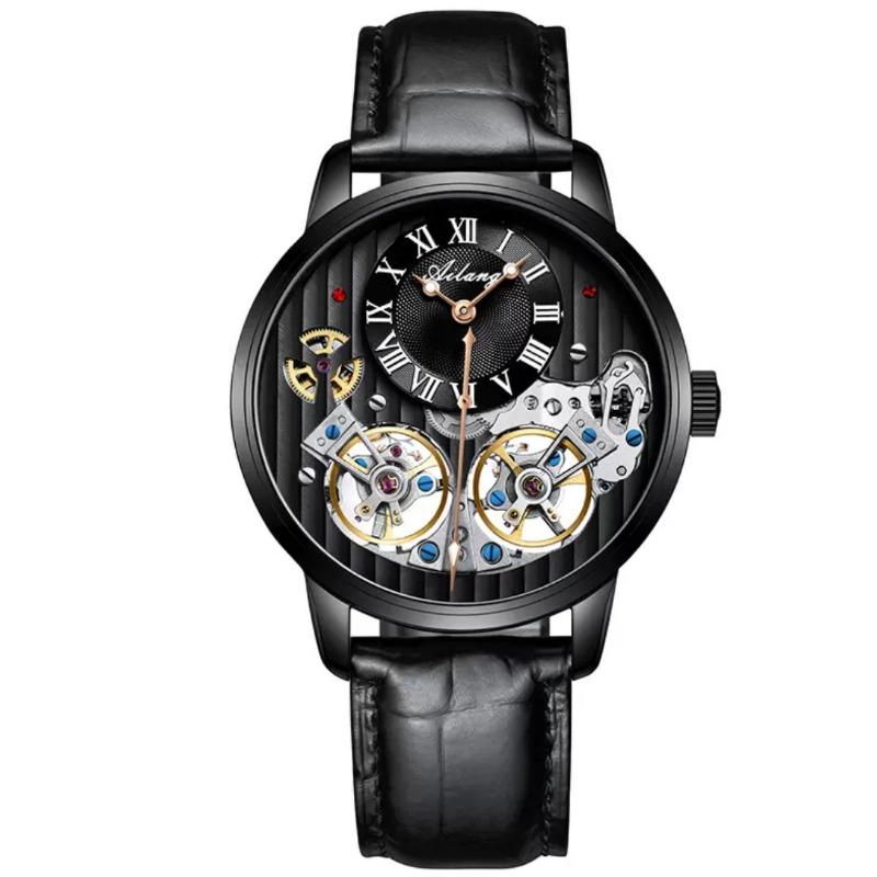 AILANG New Swiss Double Tourbillon Automatic Mechanical Watches Genuine Men's Watches