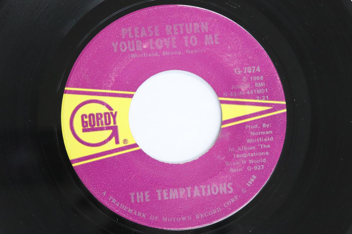 

7-дюймовая пластинка TEMPTATIONS - Пожалуйста, верни мне свою любовь / Как G7074 Gordy 1968 США Соул/Фанк Б/У