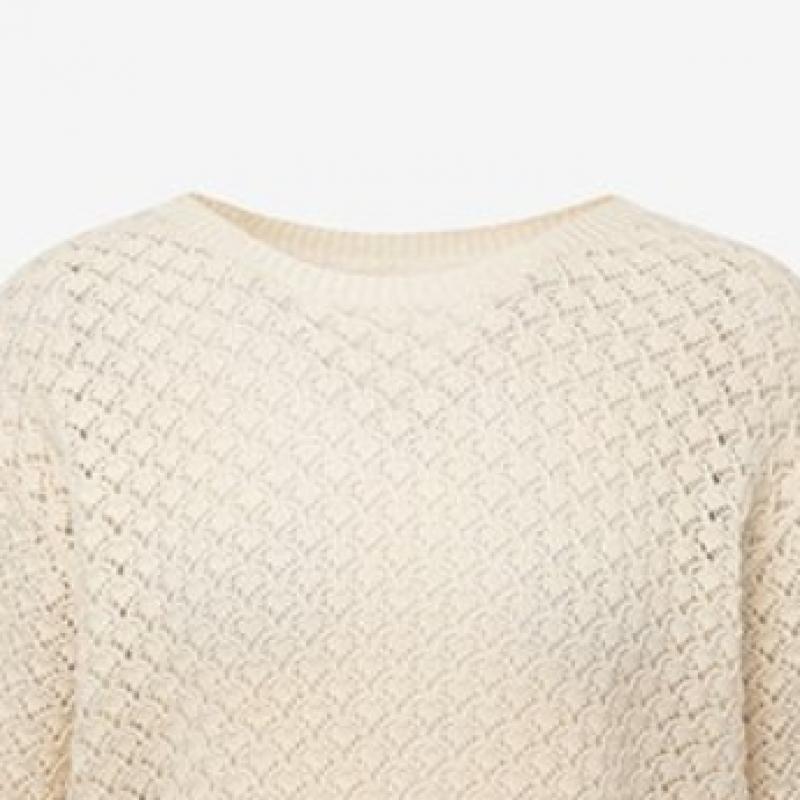 3d Knit Lace Pattern Pullover Ifwst4100