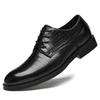 Vysoce kvalitní klasické pánské společenské boty, černé šněrovací kožené boty, pánské špičaté boty pro business casual, formální boty na svatbu